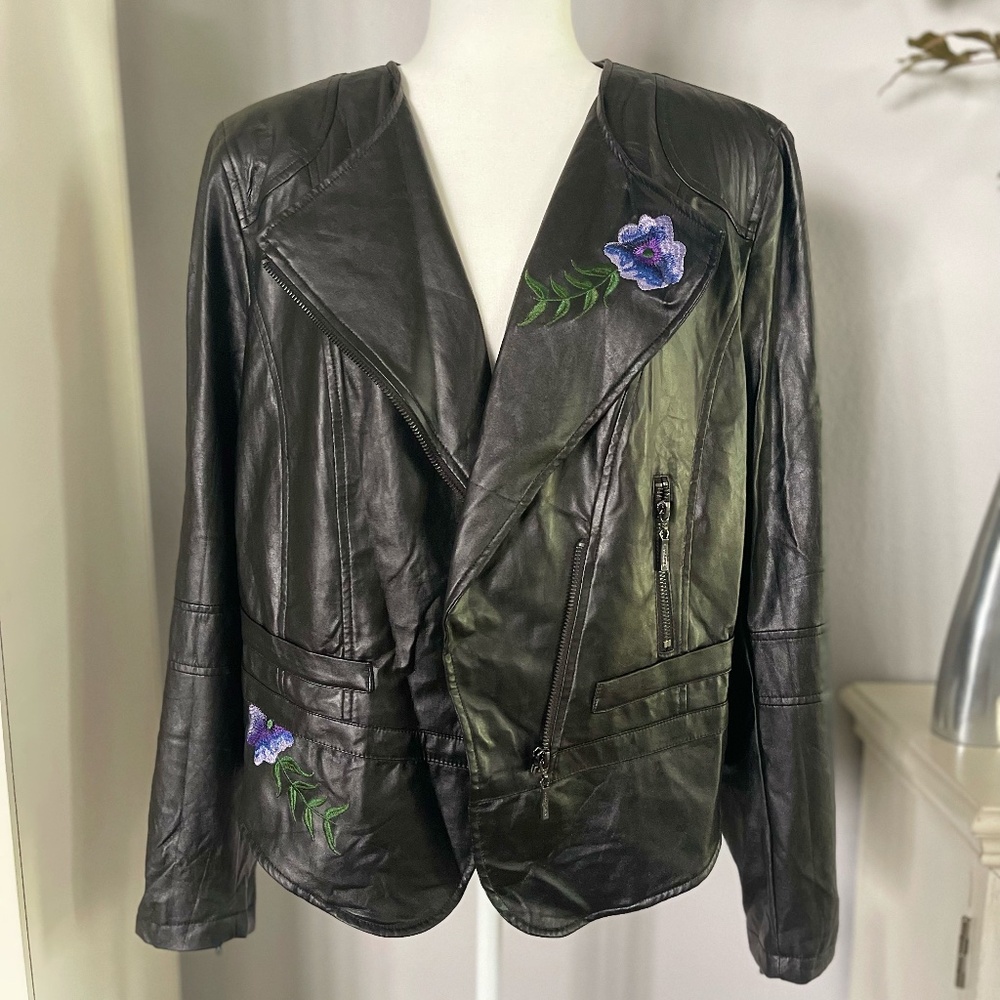 NWTPeter Nygard Faux Leather Moto Biker Jacket